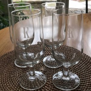 Monogrammed “K” wine glasses